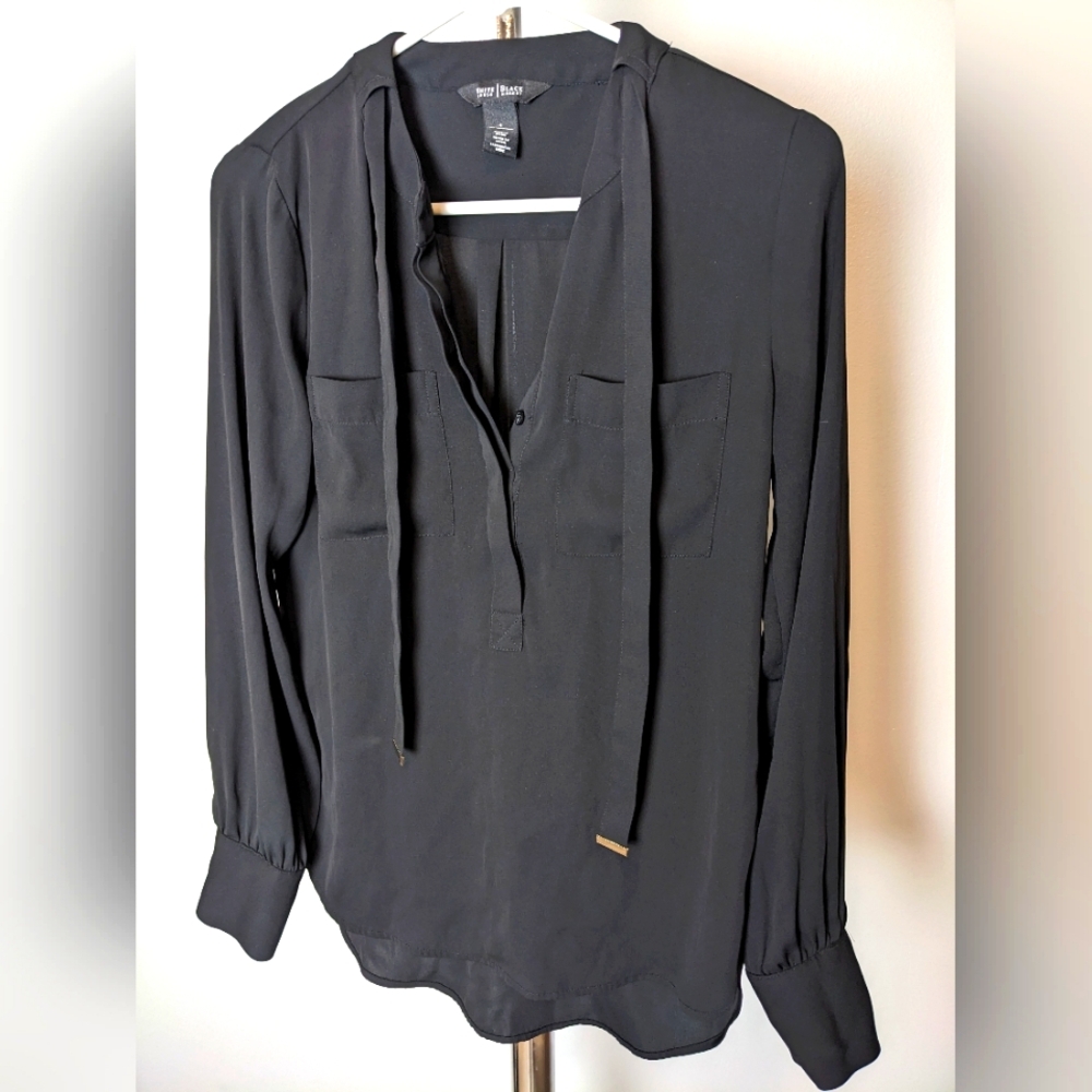 White House Black Market, Blouse, Sz. 4, Black